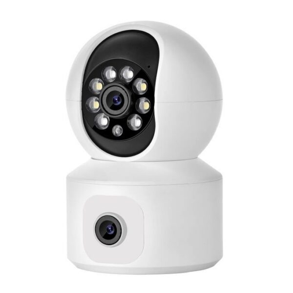 2 Caméras Double Objectif - Caméra 4G/ Avec carte Sim Et Caméra De Sécurité - Surveillance Intérieure à 360°